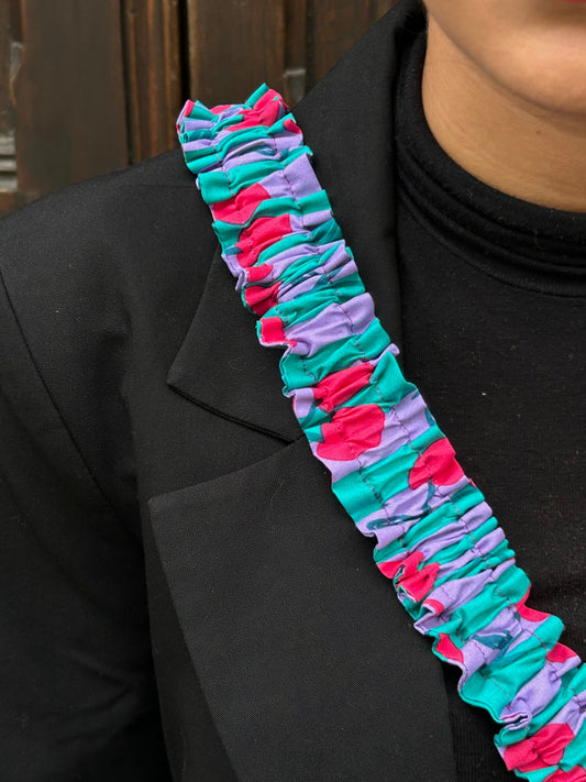 Bandoulière téléphone vert/violet à cerises