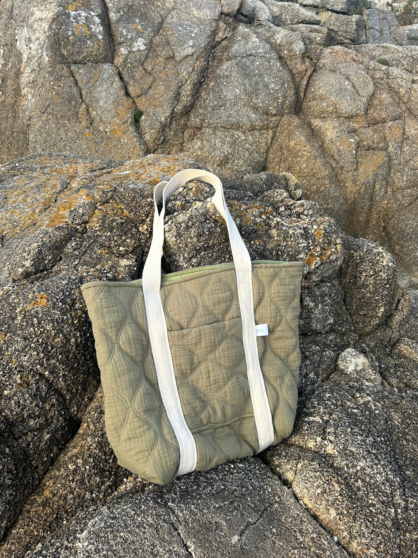 Sac cabas matelassé vert
