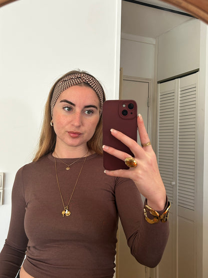 Bandeau Pied-de-poule marron