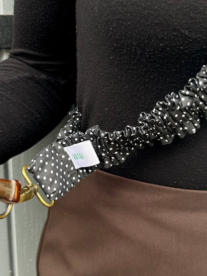 Bandoulière téléphone noire à pois