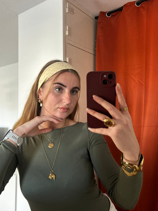 Bandeau jaune à fleurs