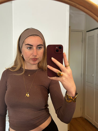 Bandeau Pied-de-poule marron