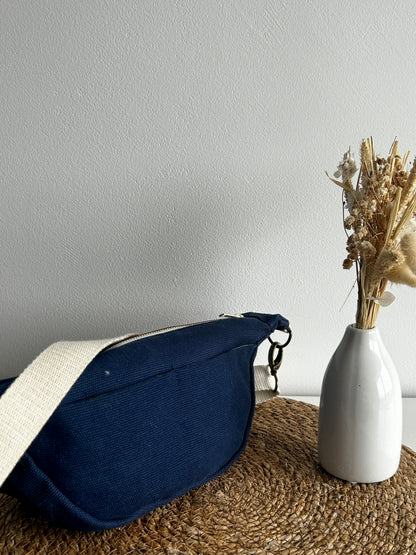 Banane coton natté bleu marine