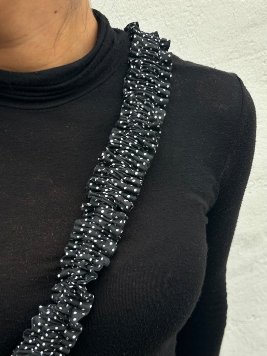 Bandoulière téléphone noire à pois