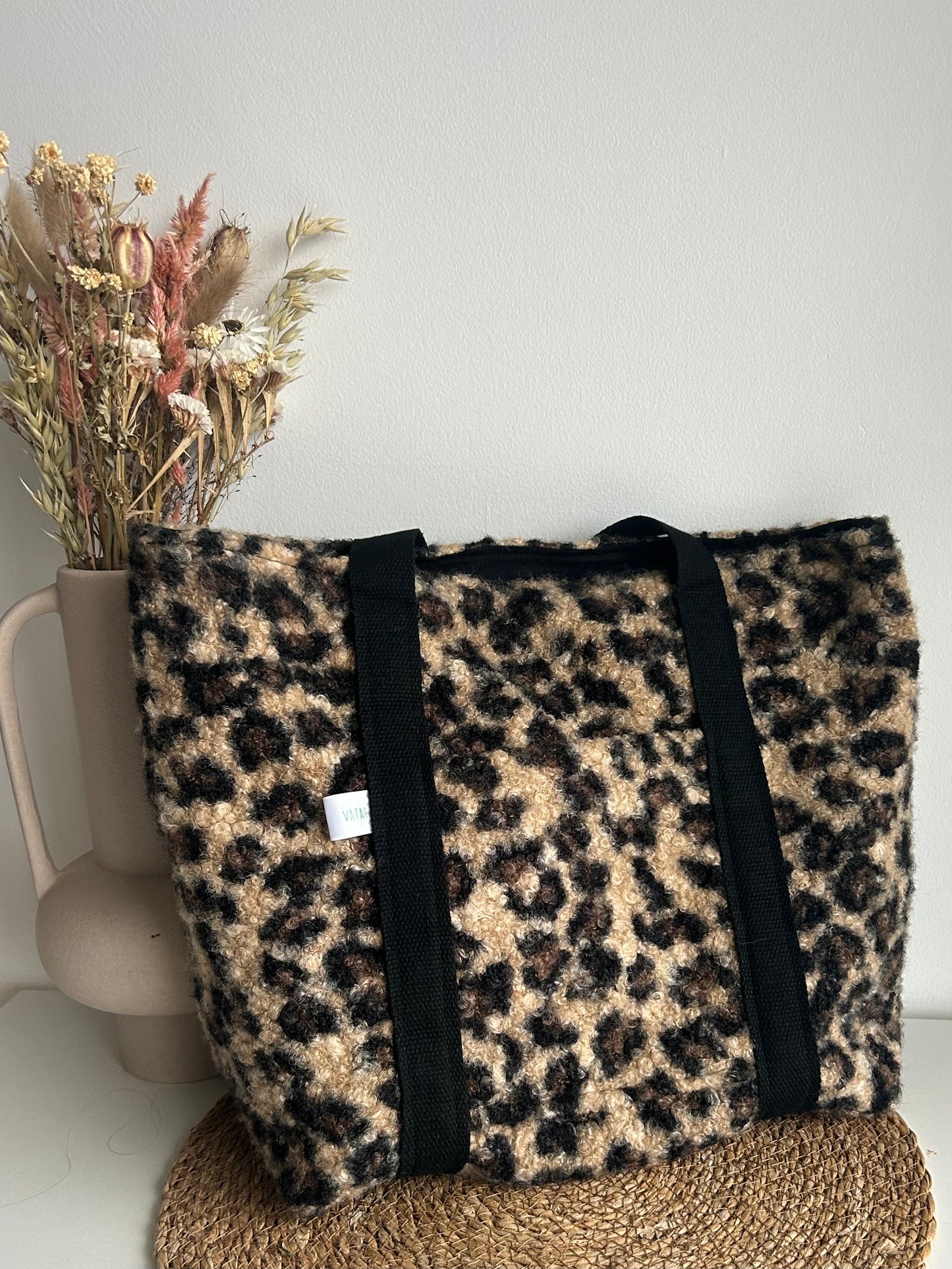 Sac cabas moumoute léopard