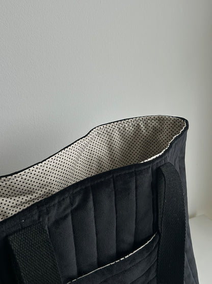 Sac cabas matelassé noir