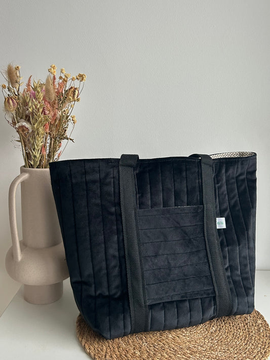Sac cabas matelassé noir
