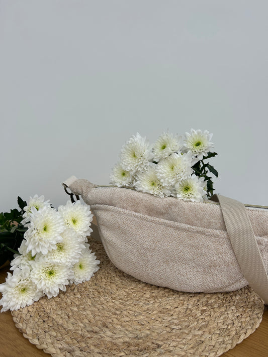 Banane beige à paillettes